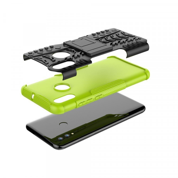 Чехол Hybrid Armor для Huawei Honor 10 Lite / P Smart (2019)  (черный + зеленый)