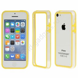 Прозрачный бампер для iPhone 5C (желтый)