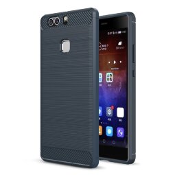 Чехол-накладка Carbon Fibre для Huawei P9 Plus (темно-синий)