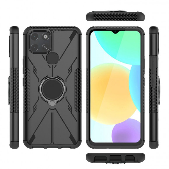 Чехол Armor Shockproof Ring Holder для Infinix Smart 6 (черный)