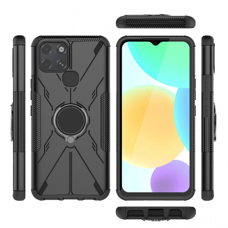 Чехол Armor Shockproof Ring Holder для Infinix Smart 6 (черный)