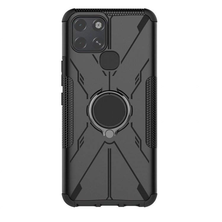 Чехол Armor Shockproof Ring Holder для Infinix Smart 6 (черный)