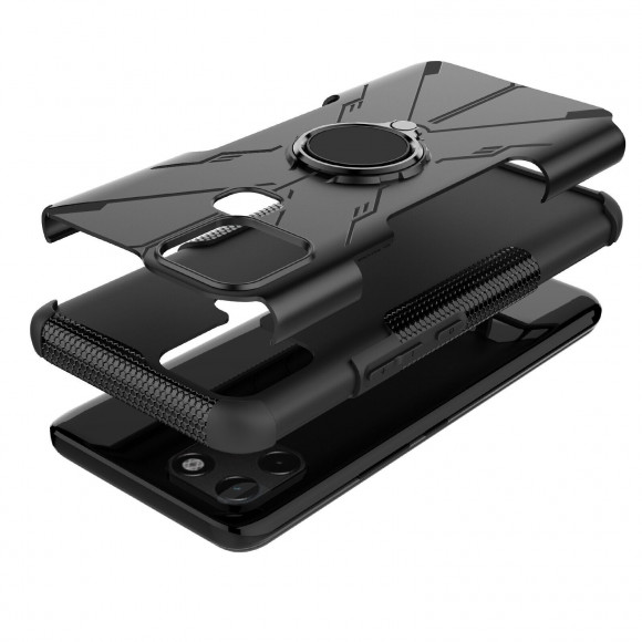 Чехол Armor Shockproof Ring Holder для Infinix Smart 6 (черный)