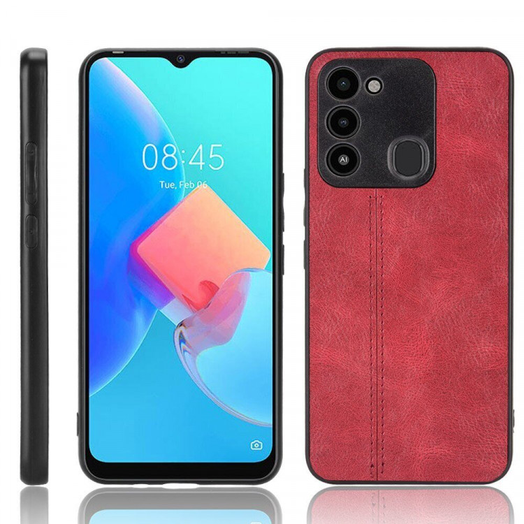 Чехол из экокожи для Tecno Spark Go 2022 (красный)
