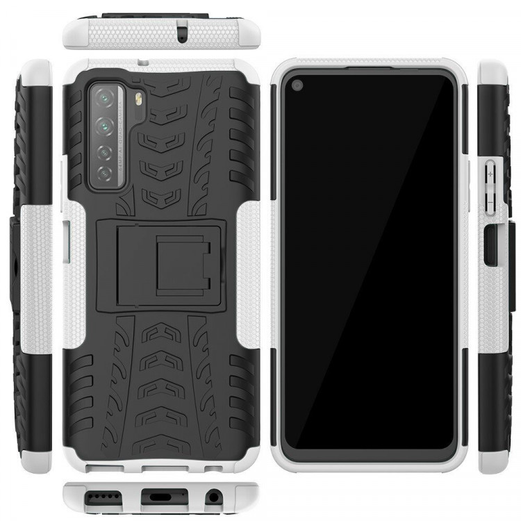 Чехол Hybrid Armor для Honor 30S (CDY-NX9A) (черный + белый)