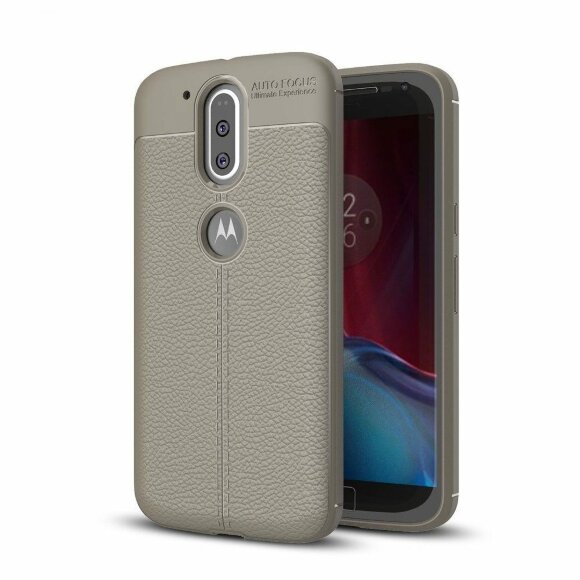 Чехол-накладка Litchi Grain для Motorola Moto G4 / G4 Plus (серый)