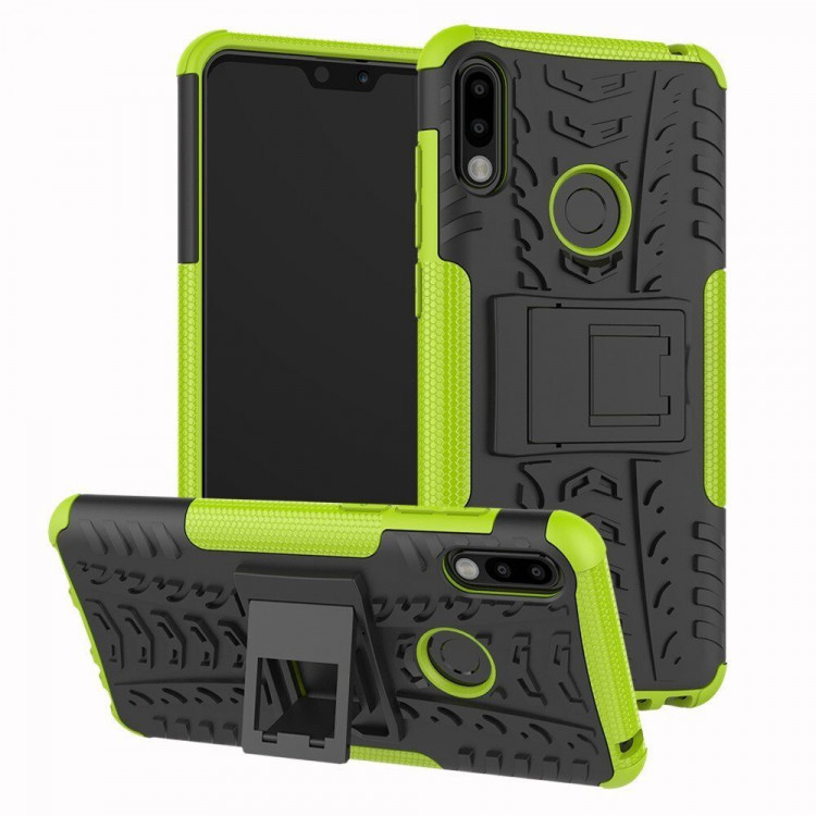 Чехол Hybrid Armor для ASUS Zenfone Max Pro (M2) ZB631KL (черный + зеленый)