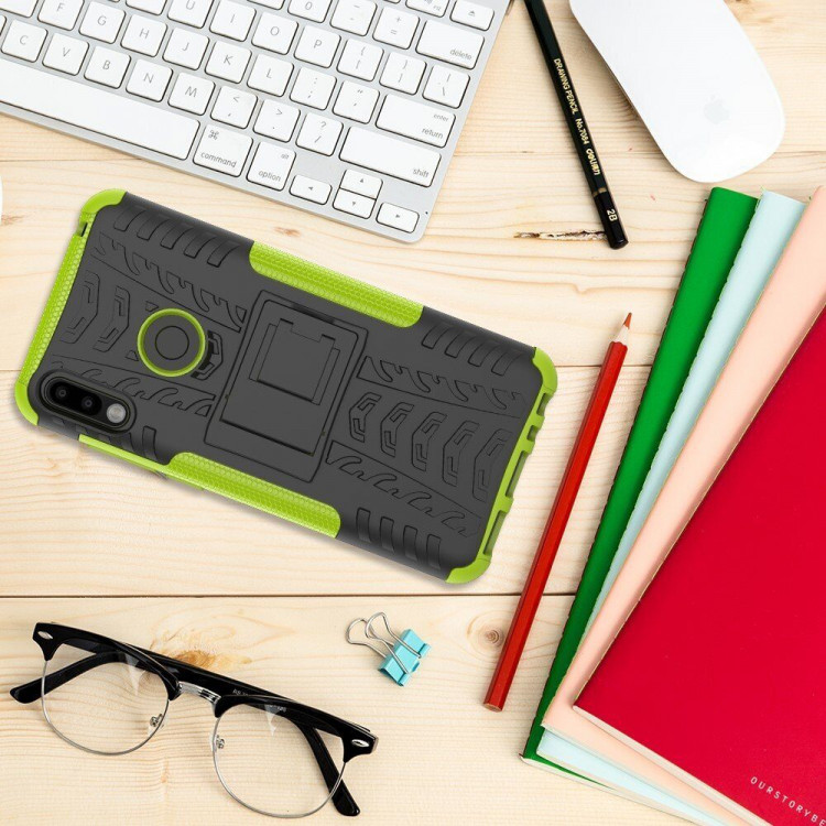 Чехол Hybrid Armor для ASUS Zenfone Max Pro (M2) ZB631KL (черный + зеленый)