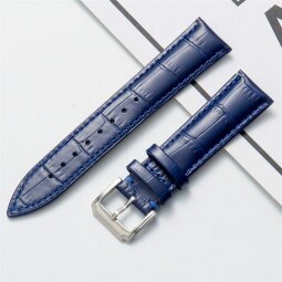 Кожаный ремешок Crocodile Design для часов 18мм (темно-синий)