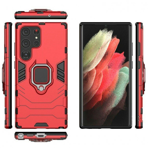 Чехол Armor Ring Holder для Samsung Galaxy S23 Ultra (красный) Чехол Armor Ring Holder для Samsung Galaxy S23 Ultra (красный)