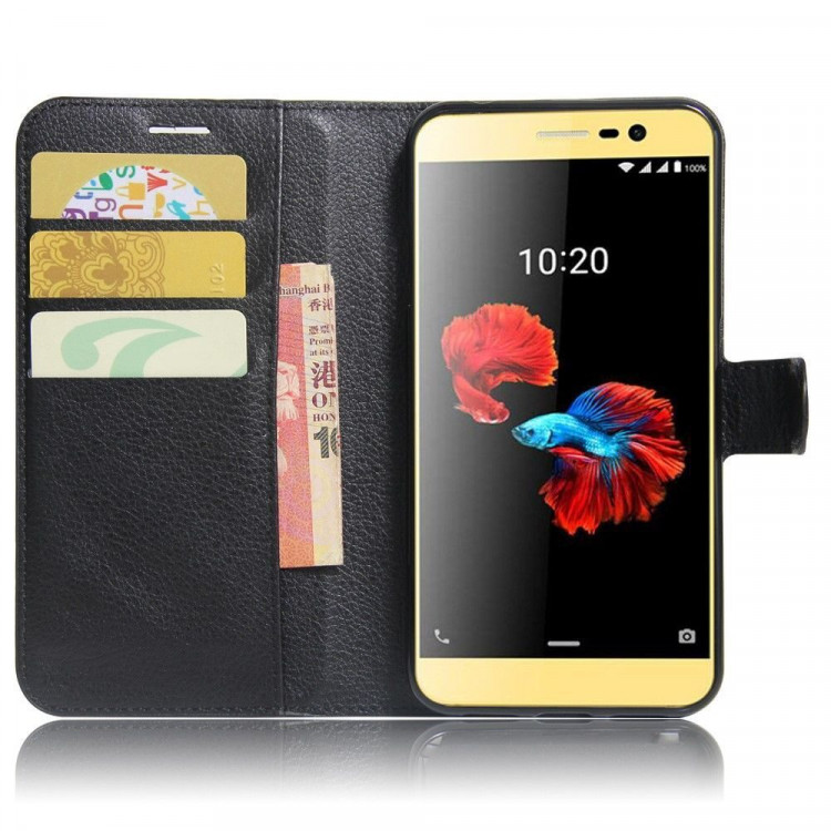 Чехол с визитницей для ZTE Blade A910 (черный)