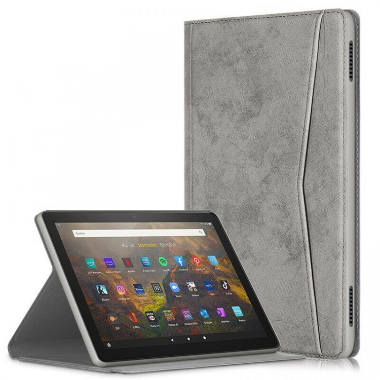 Чехол Stitching Line Design для Amazon Fire HD 10 (2021) (светло-серый)