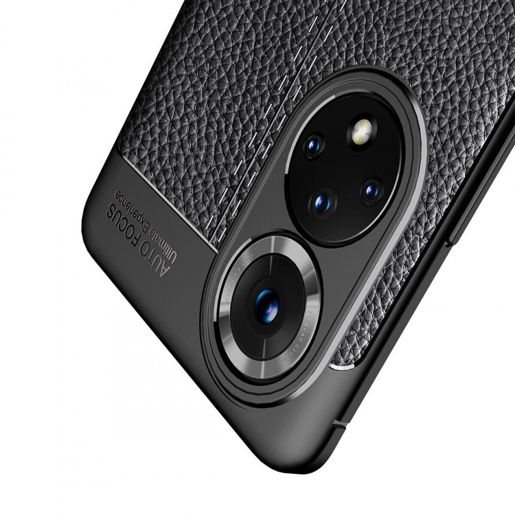 Чехол-накладка Litchi Grain для HUAWEI Nova 9 (темно-синий)