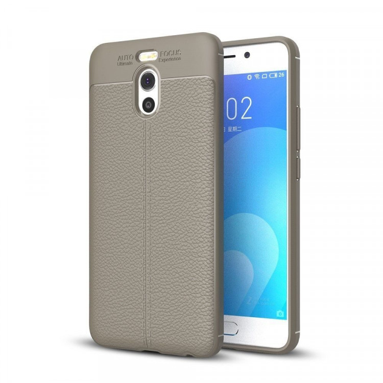 Чехол-накладка Litchi Grain для Meizu M6 Note (серый)