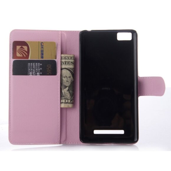 Чехол с визитницей для Xiaomi Mi4i / Mi4c (розовый) Чехол с визитницей для Xiaomi Mi4i / Mi4c (розовый)