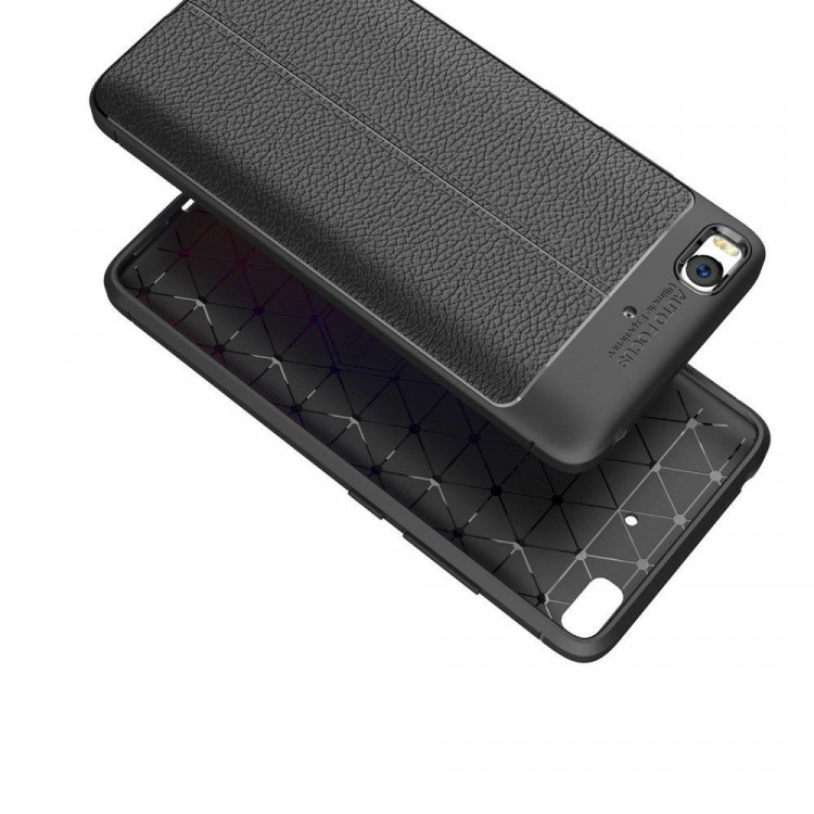 Чехол-накладка Litchi Grain для Xiaomi Mi5S (темно-синий)