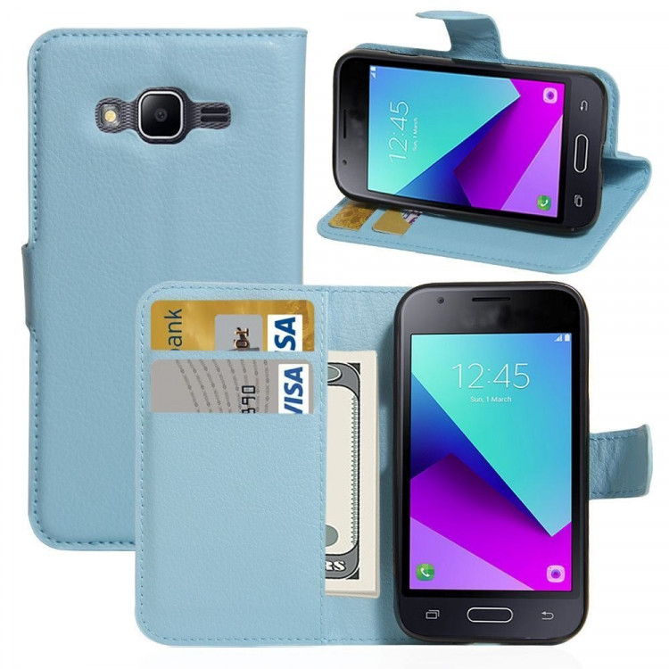 Чехол с визитницей для Samsung Galaxy J1 mini Prime (голубой)