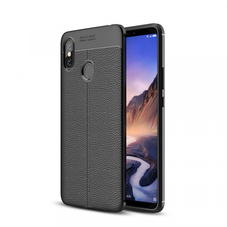 Чехол-накладка Litchi Grain для Xiaomi Mi Max 3 (черный)