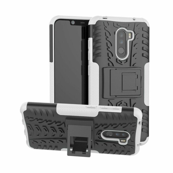 Чехол Hybrid Armor для Xiaomi Pocophone F1 / Poco F1 (черный + белый)