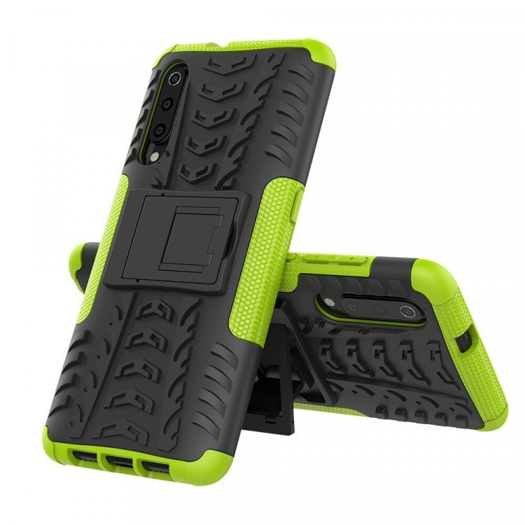 Чехол Hybrid Armor для Xiaomi Mi 9 (черный + зеленый)