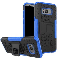 Чехол Hybrid Armor для Samsung Galaxy S8 (черный + голубой)