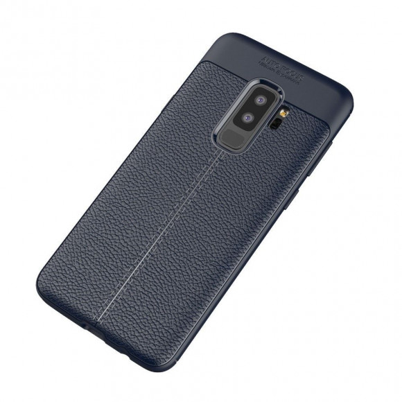 Чехол-накладка Litchi Grain для Samsung Galaxy S9 Plus (темно-синий)
