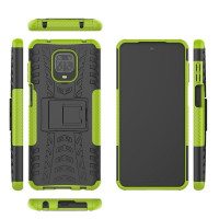 Чехол Hybrid Armor для Redmi Note 9S / Note 9 Pro / Note 9 Pro Max (черный + зеленый)