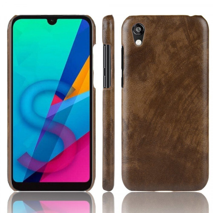 Кожаная накладка-чехол для Huawei Y5 (2019) / Honor 8S (коричневый)