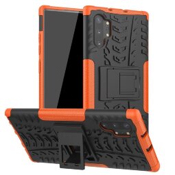 Чехол Hybrid Armor для Samsung Galaxy Note 10+ (Plus) (черный + оранжевый)