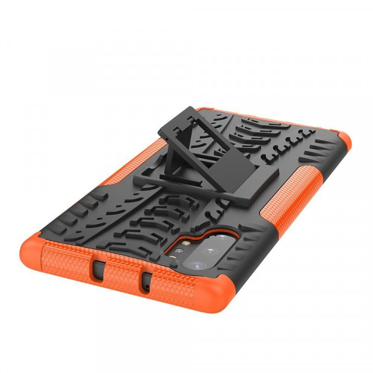 Чехол Hybrid Armor для Samsung Galaxy Note 10+ (Plus) (черный + оранжевый)