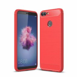 Чехол-накладка Carbon Fibre для Huawei P Smart / Enjoy 7S (красный)