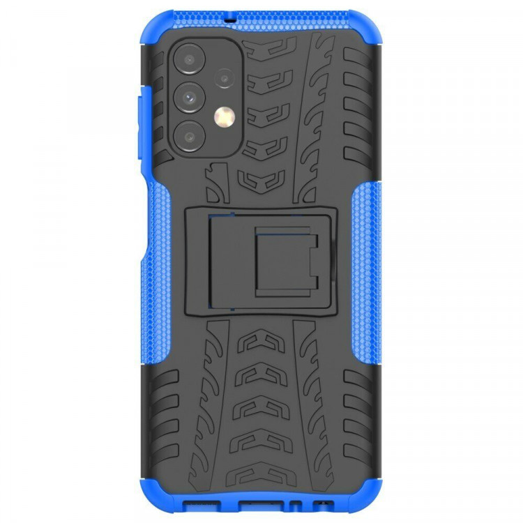 Чехол Hybrid Armor для Samsung Galaxy A13 4G (черный + голубой)