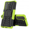 Чехол Hybrid Armor для Samsung Galaxy S21 FE (черный + зеленый)