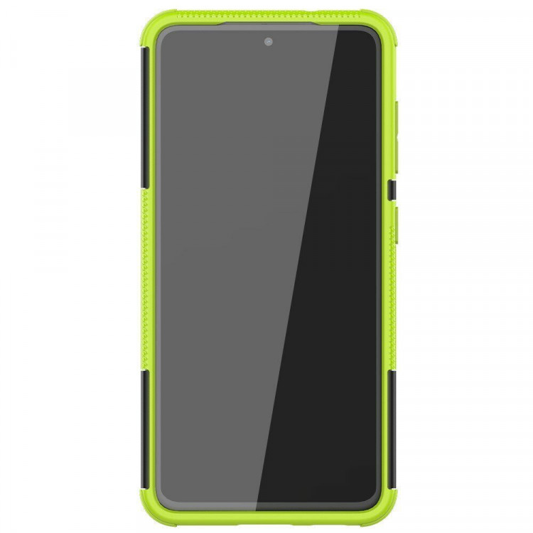 Чехол Hybrid Armor для Samsung Galaxy S21 FE (черный + зеленый)