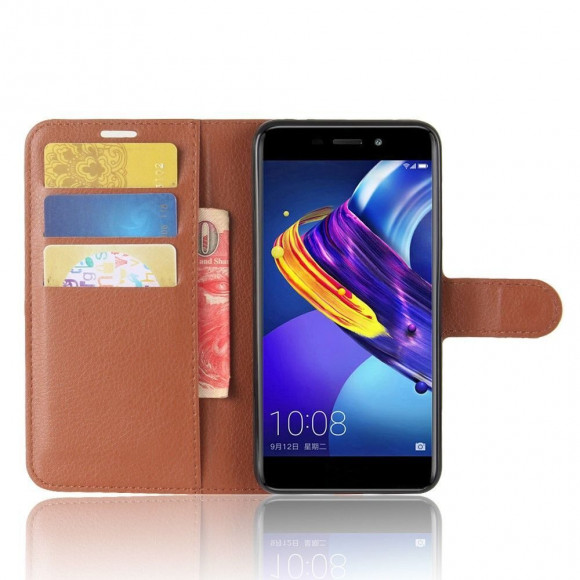 Чехол с визитницей для Huawei Honor 6C Pro / V9 Play (коричневый)