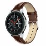 Кожаный ремешок Crocodile Texture для Samsung Gear Sport / Gear S2 Classic / Galaxy Watch 42мм / Watch Active / Watch 3 (41мм) / Watch4 (коричневый)