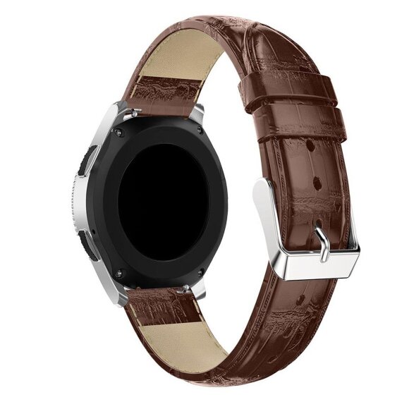 Кожаный ремешок Crocodile Texture для Samsung Gear Sport / Gear S2 Classic / Galaxy Watch 42мм / Watch Active / Watch 3 (41мм) / Watch4 (коричневый) Кожаный ремешок Crocodile Texture для Samsung Gear Sport / Gear S2 Classic / Galaxy Watch 42мм / Watch Active / Watch 3 (41мм) / Watch4 (коричневый)