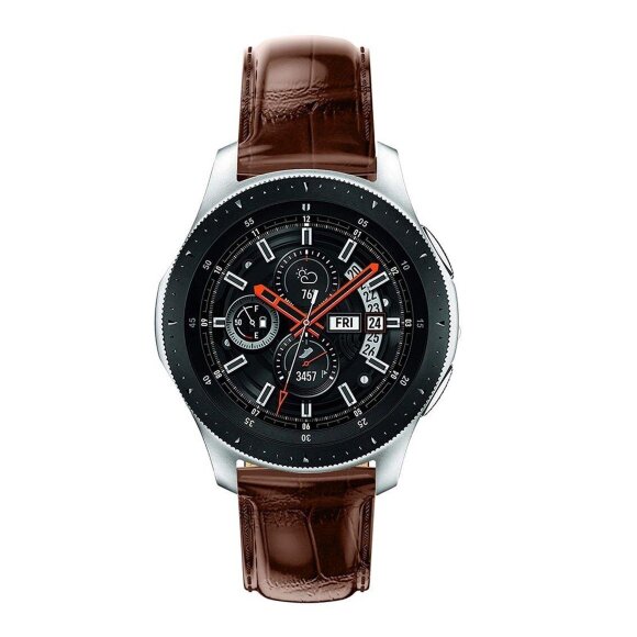 Кожаный ремешок Crocodile Texture для Samsung Gear Sport / Gear S2 Classic / Galaxy Watch 42мм / Watch Active / Watch 3 (41мм) / Watch4 (коричневый) Кожаный ремешок Crocodile Texture для Samsung Gear Sport / Gear S2 Classic / Galaxy Watch 42мм / Watch Active / Watch 3 (41мм) / Watch4 (коричневый)