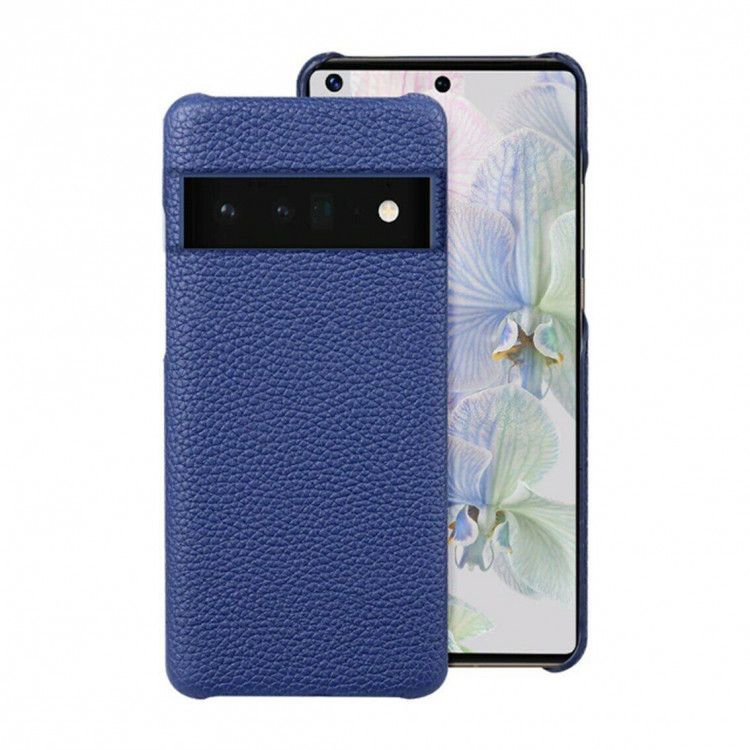 Кожаный чехол Cowhide для Google Pixel 6 Pro (синий)