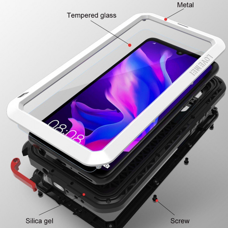 Гибридный чехол LOVE MEI для Huawei P30 Lite / nova 4e / Honor 20S (MAR-LX1H) (черный)