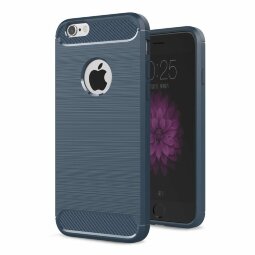 Чехол-накладка Carbon Fibre для iPhone 6 Plus / 6S Plus (темно-синий)