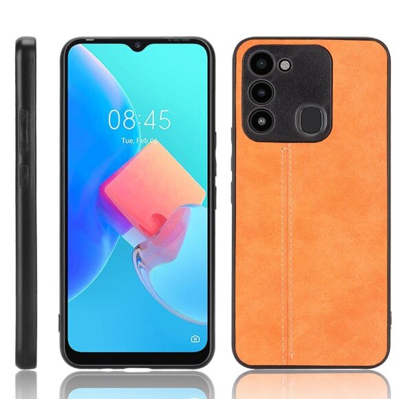 Чехол из экокожи для Tecno Spark Go 2022 (оранжевый) Чехол из экокожи для Tecno Spark Go 2022 (оранжевый)