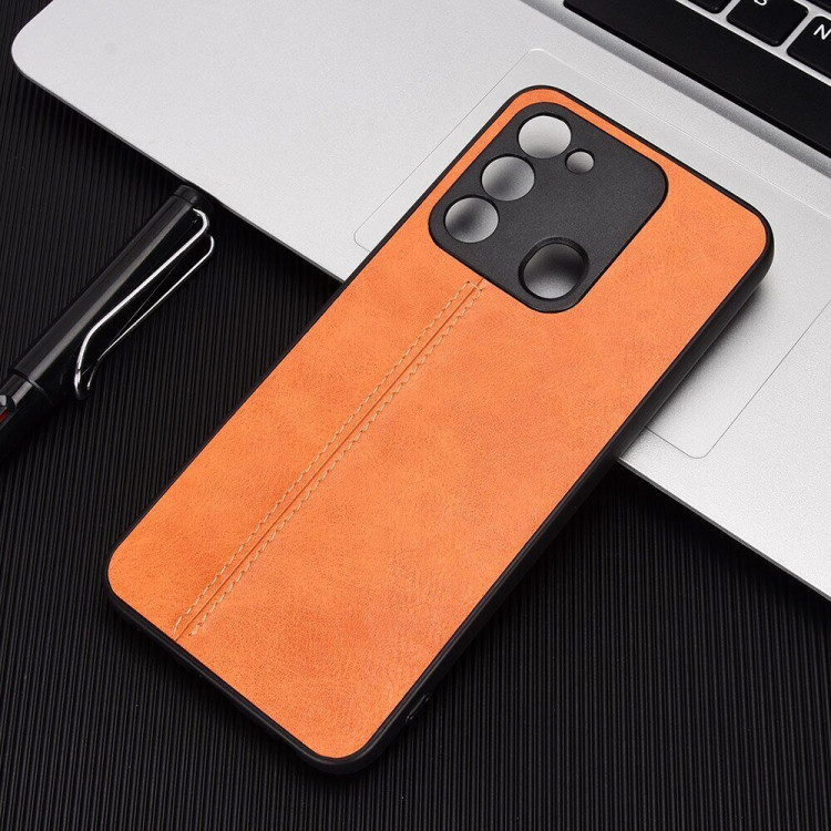 Чехол из экокожи для Tecno Spark Go 2022 (оранжевый)