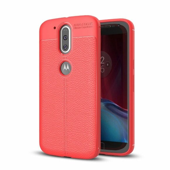 Чехол-накладка Litchi Grain для Motorola Moto G4 / G4 Plus (красный)