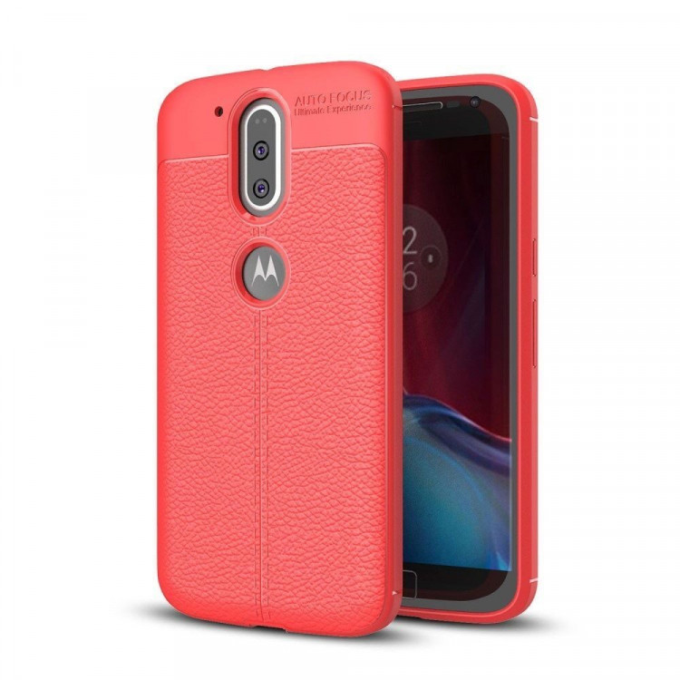 Чехол-накладка Litchi Grain для Motorola Moto G4 / G4 Plus (красный)
