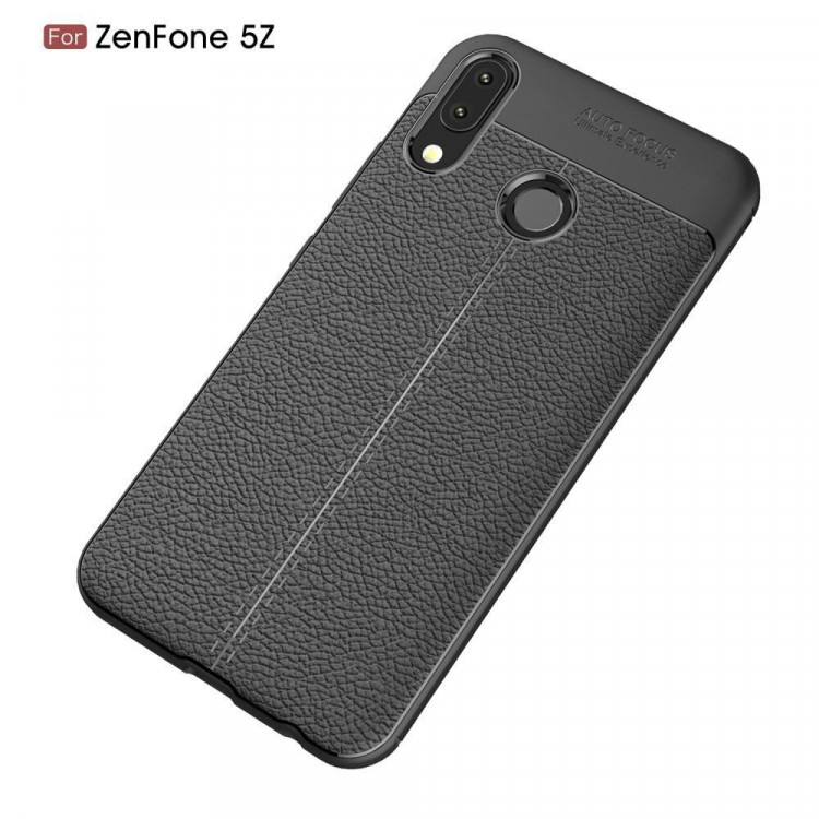 Чехол-накладка Litchi Grain для Asus ZenFone 5 ZE620KL / 5z ZS620KL (черный)