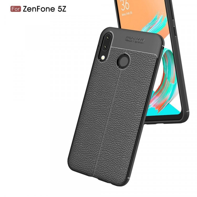 Чехол-накладка Litchi Grain для Asus ZenFone 5 ZE620KL / 5z ZS620KL (черный)