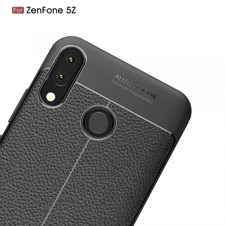 Чехол-накладка Litchi Grain для Asus ZenFone 5 ZE620KL / 5z ZS620KL (черный)