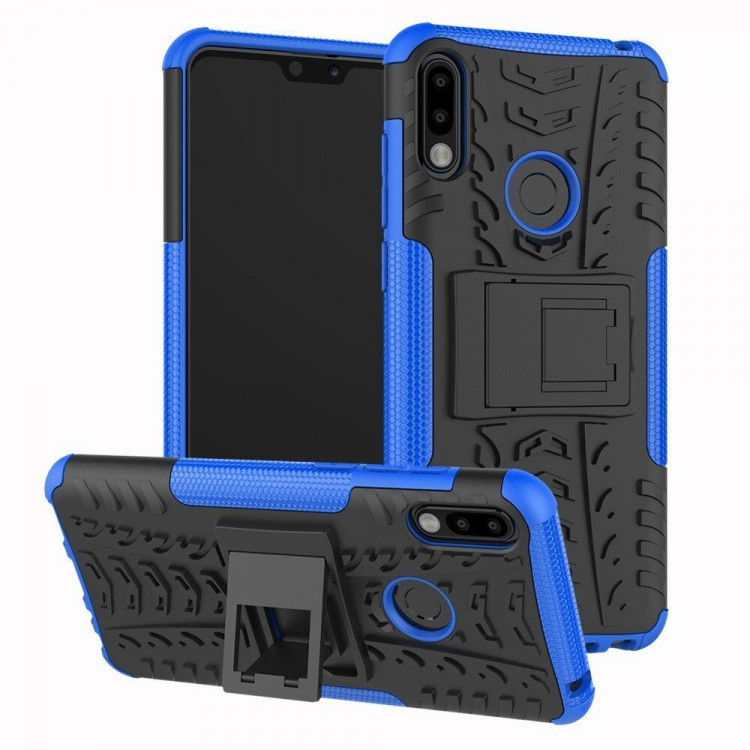 Чехол Hybrid Armor для ASUS Zenfone Max Pro (M2) ZB631KL (черный + голубой)