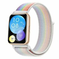 Нейлоновый ремешок для Huawei Watch Fit 2 (белый + радужный) Нейлоновый ремешок для Huawei Watch Fit 2 (белый + радужный)
